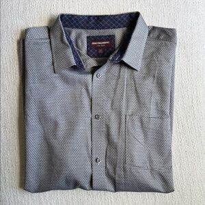 Johnston & Murphy Black and Gray Patterned Shirt
